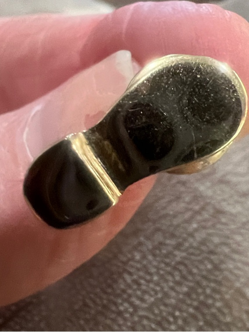 Avon Gold Tone and Black Shoe Brooch